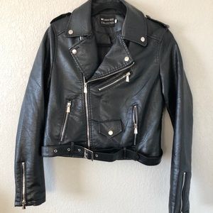 Nasty Gal Faux Leather Biker Jacket